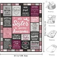 thumbnail image 4 of Sister Gifts from Sister - Birthday Gifts for Women Throw Blanket 60"X50", Idee Cadeau Femme, 4 of 6