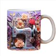 thumbnail image 2 of 3X Nueva Pintada de Costura 3D Espacial Creativa 3D Regalo de Navidad Tazas de DecoracióN para el Hogar Tazas de Café DecoracióN y ExhibicióN de la HabitacióN B, 2 of 2