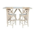 thumbnail image 3 of International Concepts Solid Wood Bar Height Dining Table with 2 Ladder Back Bar-Stools, 3 of 8