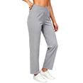 thumbnail image 2 of akafmk Womens Straight Leg Pants Elastic Waist Lightweight Pants with Pocket Stretchy Versatile Casual Pants with Pockets, Size XL, 2 of 5