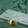 thumbnail image 5 of VisionGlobal Pure Titanium Frame for men/women Blue Light Blocking,Hand-set Diamond Fashion Glasses (Golden Clear, 3.00 Magnification), 5 of 5