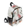 thumbnail image 2 of FORMRS School Backpack with Front Zippered Pocket 12" Student Travel Daypack, Holiday Train, 2 of 6