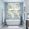 thumbnail image 4 of Daisy Eucalyptus Leaves Kitchen Curtains Valances and Tiers Set of 3 Floral Spring Vintage Countryside Tier Curtains and Valance with Rod Pocket for Small Windows, 27.5"x24", 4 of 9