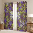 thumbnail image 2 of jejeloiu Gradient Green Purple Blackout Curtains Set of 2 (52x84 Each),Batik Artwork Window Curtains,Retro Flower Floral Curtains and Drapes For Kids,Microfiber Bedroom Decor, 2 of 6
