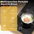 thumbnail image 4 of Electric Stove 2 Bruner, Plug in Electric Cooktop 110v, 12 Inch Kitchen Electric Stove Countertop & Built-In, Knob and Touch Control, 9 Power Levels, 2000w, Safety Lock, Pause, Timer, Karienvir, 4 of 7
