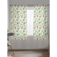 thumbnail image 5 of Sheer Curtains 72 Inches Long, Colorful Flowers Semi Sheer Curtains Light Filtering Window Treatment, Botanical Wildflowers Floral Green Privacy Voile Drapes for Living Room Bedroom 52x72 Inch, 5 of 7