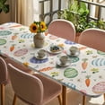 thumbnail image 3 of Easter Table Cloths for 8 Foot Rectangle Tables, Striped Colorful Eggs Spring Vintage Botanical Patio Waterproof Elastic Fitted Tablecloths, Washable Rectangular Table Cover for Camping, 3 of 8