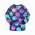 thumbnail image 6 of TOWED22 Toddler Boys Halloween Pumpkin Pajamas Cotton Cute Ghost Print Pjs for Boy Jammies Little Kids Skeleton Skull Sleepwear Clothes Sets(Blue,3-4 Y), 6 of 9
