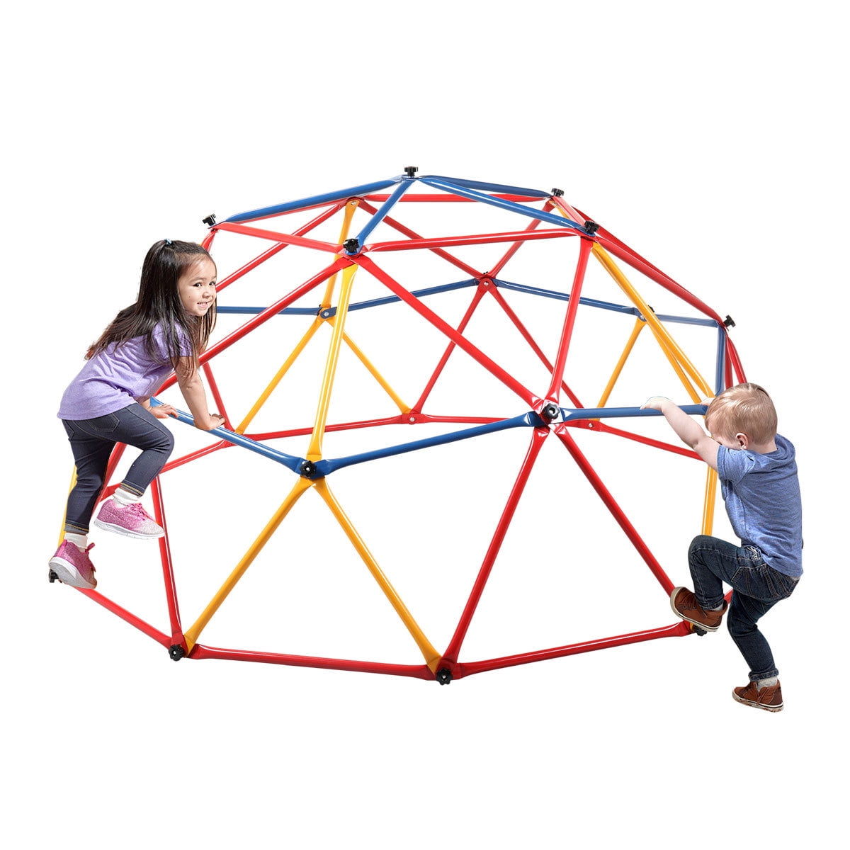 Kepooman Outdoor Kids Dome Climber for Backyard, Child' s Jungle Gym Monkey Bars Climbing Tower, Red & Yellow & Blue Kepooman Outdoor Kids Dome Climber for Backyard, Child' s Jungle Gym Monkey Bars Climbing Tower, Red & Yellow & Blue