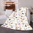 thumbnail image 5 of Halloween Room Decor Flower Blanket Cute Throw Blanket Farmhouse Throw Blanket Soft Flannel Retro Ghost Cover for Sofa Couch Bed Living Room Seasonal Festival Decor Holiday Atmosphere Gift, 5 of 6