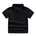 thumbnail image 5 of CCRFTGI Pique Polo Shirt for Toddler Boys Casual School Uniform Shirts for Teens 2025 Summer Lapel Collar Black T Shirt Plain Short Sleeve Shirt,Black 3-4 Years, 5 of 5