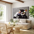 thumbnail image 2 of Monkey With Headphones Banksy DJ Chimp Pop Art Cool Ape Abstract Canvas Prints Wall Art Paintings for Living Room Bedroom Home Decorations Stretched Artwork for Office Decor(18" W x 12" H，Framed), 2 of 10