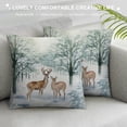 thumbnail image 3 of GOSMITH  Rustic Deer Pillow Cover Holiday Winter Throw Pillow Covers Nature Forest Snow Christmas Tree Decorative Pillowcase Square Cushion Cover for Home Couch Sofa Bedding Decor, 3 of 5