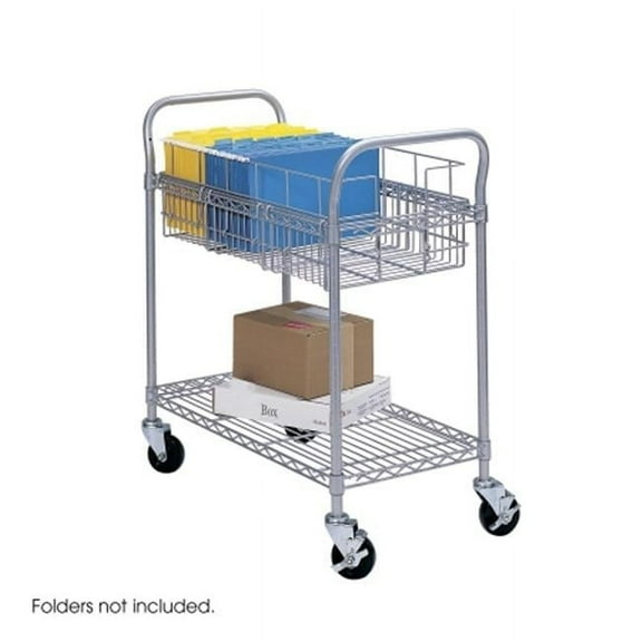 Safco  Wire Mail Cart - Gray - 24''W