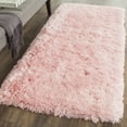 thumbnail image 3 of SAFAVIEH Arctic Giselle Solid Polyester Shag Runner Rug, Pink, 2'3" x 6' Runner, 3 of 7