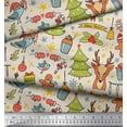 thumbnail image 3 of Soimoi Poly Georgette Fabric Gift Box,Snowman & Tree Christmas Fabric Prints By Yard 52 Inch Wide, 3 of 3