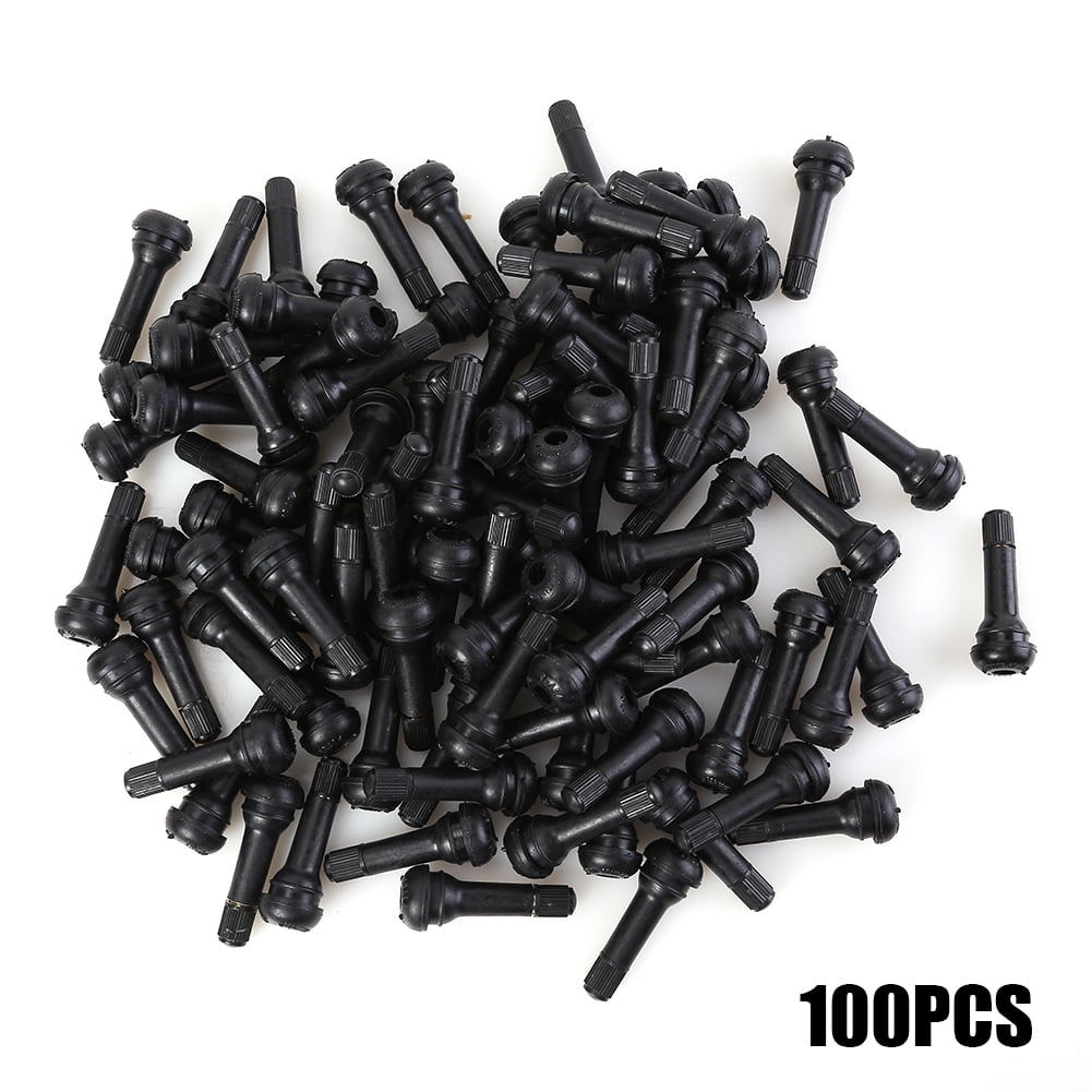 100x Rubber wheel valve TR 414 unassembled Perfect Equipment Snap in tyre rubber valves with tyre valve dust caps 