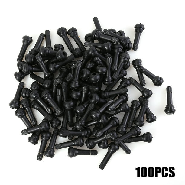 100 Uds TR-414 vástagos válvula goma TR414 válvulas neumáticos con tapas