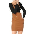thumbnail image 5 of INSPIRE CHIC Women's High Waist Straight Braces Suspender Skirts S Brown, 5 of 8