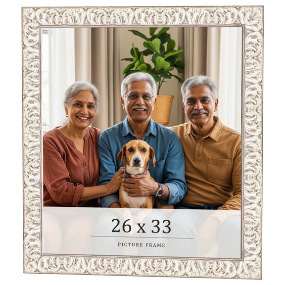 26x33 Frame White Real Wood Picture Frame Width 1.5 inches | Interior Frame Depth 0.5 inches |