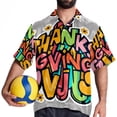 thumbnail image 4 of Thanksgiving Font Men's Short Sleeve Shirts, Casual Hawaiian Print Button Down Summer Beach Top Unisex, 4 of 6