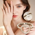 thumbnail image 2 of Guodhu Silver Stainless Steel Open Heart Best Friend Ring for Women Teen Statement Promise Anniversary Birthday Ring for Best Friend Sister Daughter, 2 of 7