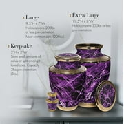 Marble Elegance Purple Urns for Cremation Ashes Large Urn XL or Small Keepsake Urns for Adult Cremation Ashes & Urns for Human Ashes for Home or Burial Cremation Urns Extra Large