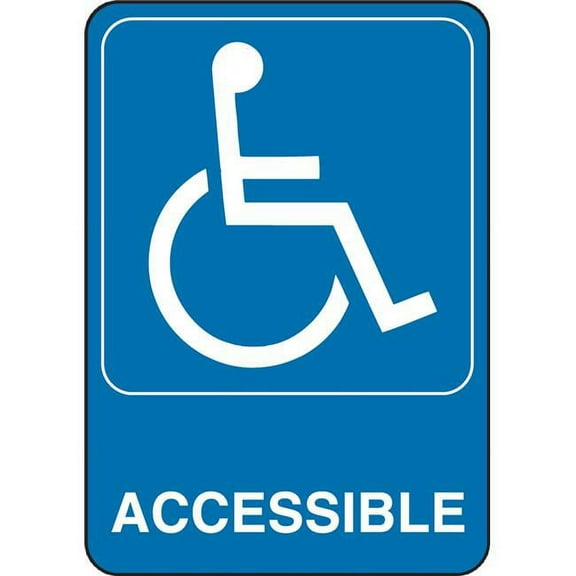 Hillman English Blue Handicap Sign 7 in. H X 5 in. W