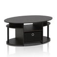thumbnail image 1 of Mesa de café Furinno Jaya de diseño simple ovalada con papelera de nogal, 1 of 7