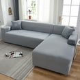 thumbnail image 7 of Grey Color Sofa Cover Stretch Elastic Sofa Covers for Living Room Copridivano Couch Covers Sectional Corner L-shape Sofa Cover, 7 of 7