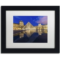 Trademark Fine Art "Golden Hour in the Louvre" Canvas Art by Mathieu Rivrin, White Matte, Black Frame