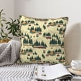 thumbnail image 4 of KLL Camping Caravan 1 Decorative Throw Pillow Covers Velvet Soft for Couch Sofa Bedroom Living Room Outdoor (No pillow core)- 20"x20", 4 of 5