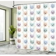 thumbnail image 5 of Ambesonne Cartoon Shower Curtain, Smiling Cat Muzzle, 69"Wx84"L, Multicolor, 5 of 5