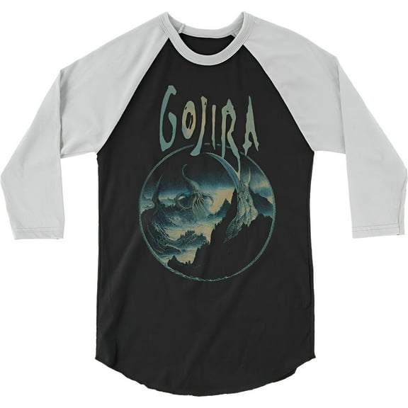 Gojira Men's Sea Creature Raglan T-Shirt Black Large | Officially Licensed Merchandise
