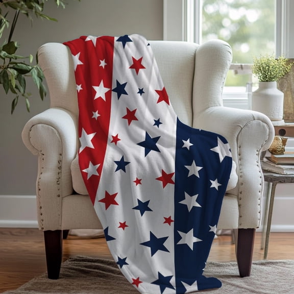 4th Of July PALIFEUR Flannel Blankets, Patriotic Throw Blanket, Independence Day Throw Blanket for Couch Bed Office, Decorate Soft Comfotable Blanket, 27.55 x 39.37 Inch