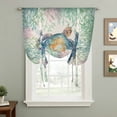 thumbnail image 2 of Sea Turtle Coastal Tie Up Curtains for Windows, Adjustable Balloon Window Shades, Blue Green Summer Beach Coral Ocean Kitchen Window Treatments Adjustable Roll Up Curtain for Basement/Nursery 52"x45", 2 of 8