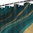thumbnail image 3 of Teal Gold Marble Pattern Shower Curtain 84"x72" ,Bathroom Decorative Shower Curtains Set with 12 Hooks,Modern Waterproof Washable Shower Curtain, 3 of 6
