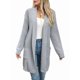 thumbnail image 1 of Cárdigan de Larga de Otoño para Mujer, Moderno Cárdigan de Punto Holgado con Bolsillos y Abertura Frontal para Invierno. Gris XL, 1 of 10