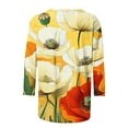 thumbnail image 4 of CYMMPU Spring Tops Round Neck 3/4 Sleeve Loose Fit Fall Fashion Shirts Floral Pattern Blouses for Women Dressy Casual Tunic Tops Lightweight Basic T-Shirts Multicolor M, 4 of 5