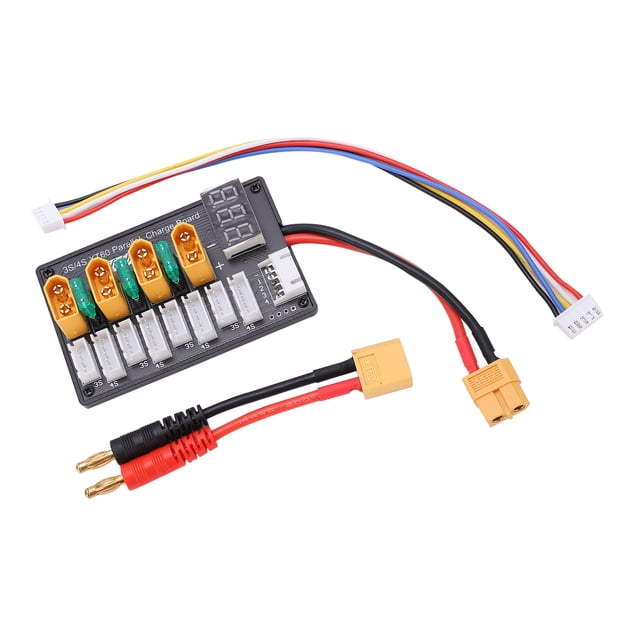 Placa de carga paralela con conector X, carga paralela 3S/4S XT60 Placa de carga paralela S Adaptador de carga paralela de batería Artesanía superior