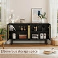 thumbnail image 6 of VANACC 63" TV Stand with Metal Mesh Doors & Adjustable Shelf, Black, 6 of 7