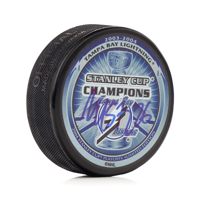 Martin St Louis Tampa Bay Autographié Lightning 2004 Cup Puck