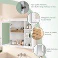 thumbnail image 6 of Bathroom Medicine Cabinet with Mirror,Wall Mounted Mirror Cabinet with Storage Organizer,Over The Toilet Storage White Storage Cabinet for Bathroom,White Mdf Bath Faucets Bathroom Storage, 6 of 22