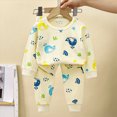 thumbnail image 2 of NOLDARES Toddler Boy Fall Winter Clothes Crewneck Sweatshirt and Pants Sets(M252-Sky Blue), 2 of 5