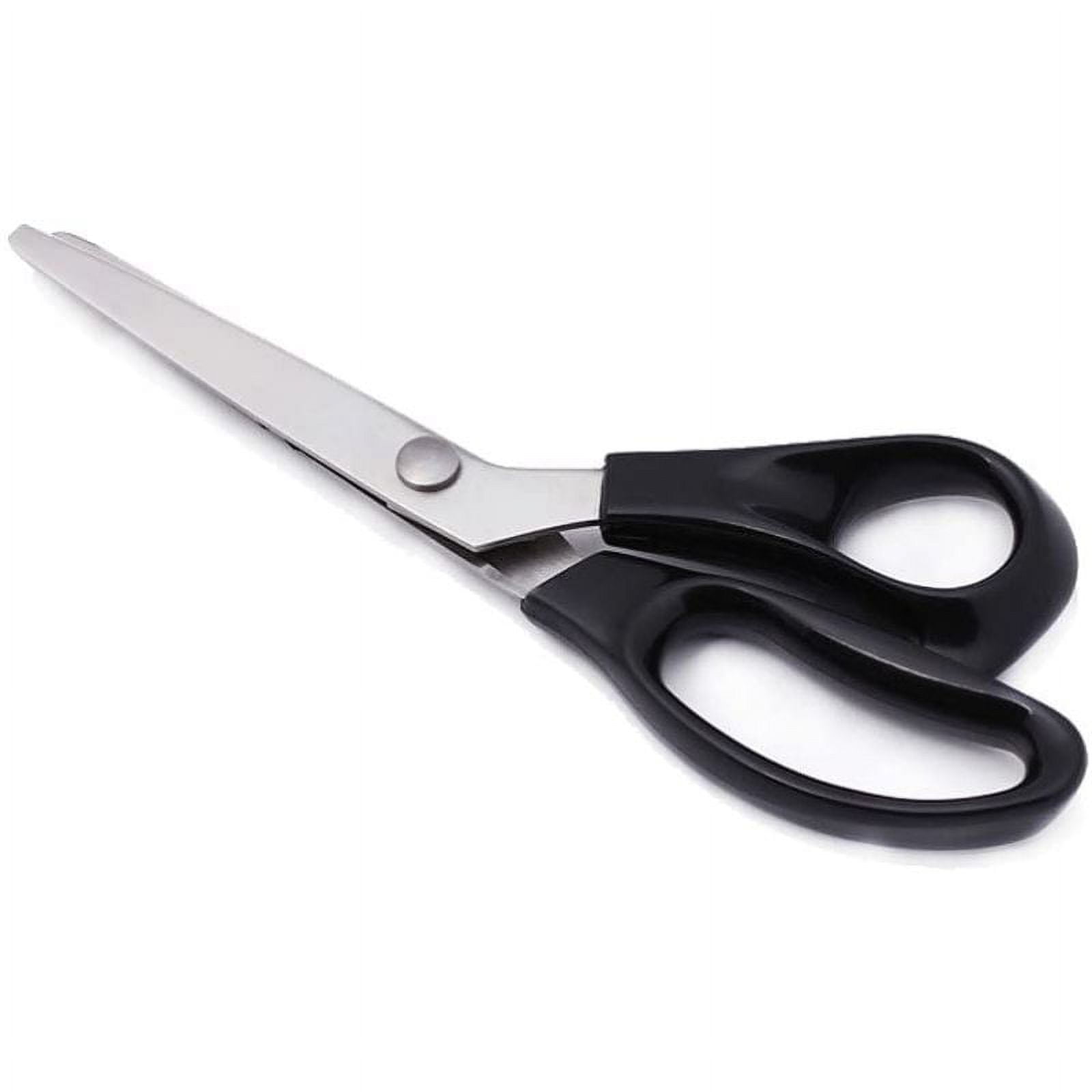 Large Tailor Scissors For Sewing With Orange Handles And Scissors With  Zigzag Blades With Black Handles Stock Illustration - Download Image Now -  iStock