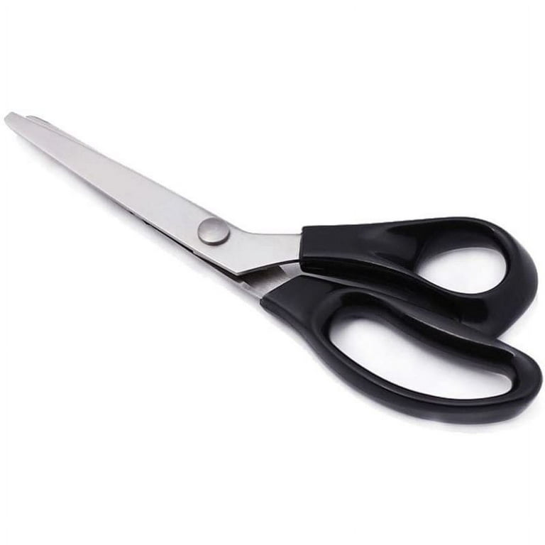 Fabric scissors,professional tailor's scissors, pinking scissors for  fabrics for sewing by the meter, stainless steel zigzag scissors with  comfort grip for children, adults, paper scissors 