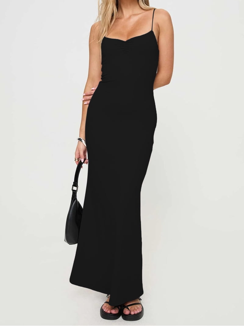 fitted cami dress Black Zip Up Cami Dress L