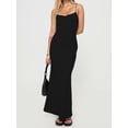 thumbnail image 3 of Women Summer Long Cami Dress Sleeveless Backless Solid Color Split Hem Fitted Dress, 3 of 7