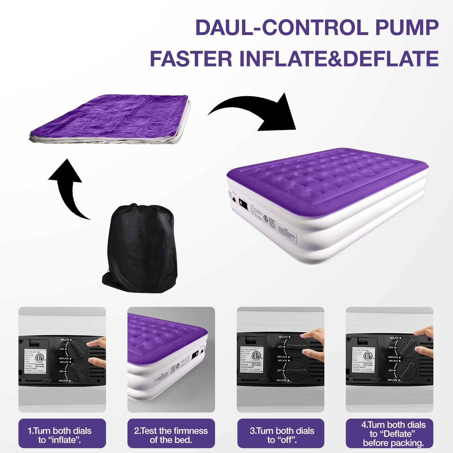CHILLSUN Twin Air Mattress with Built in Pump for Guest & Home, 18" Inflatable Blow Up Mattress