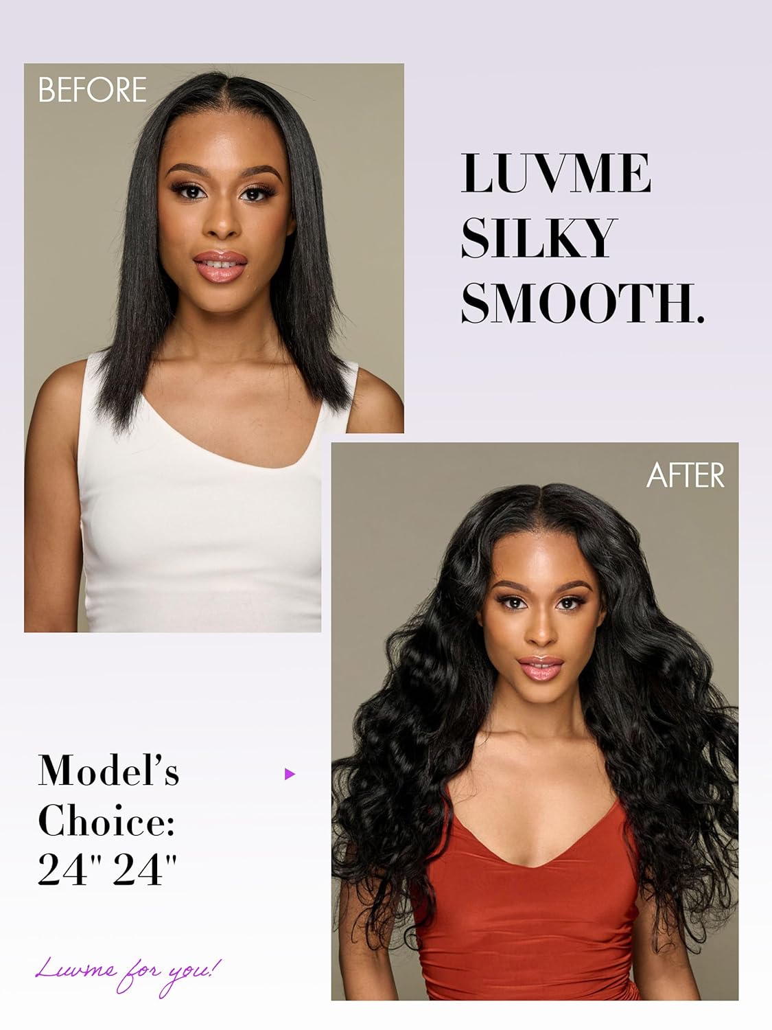 LUVME Clip in Hair Extensions 14" Real Human Hair Natural Black for Women on Thick Body Wavy Extensions